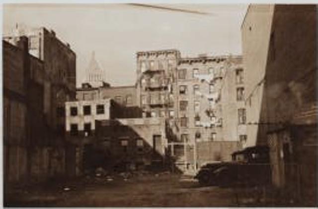 The back of the tenement building at 33 Cherry Street, where Clarissa Phillips died.